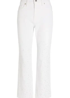 Good Icon pearl-embellished straight-leg jeans