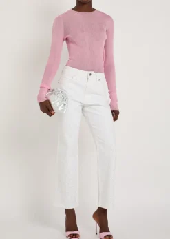 Good Icon pearl-embellished straight-leg jeans