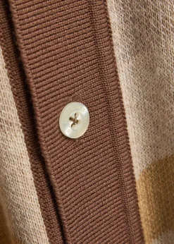Gradient pattern knit cotton shirt
