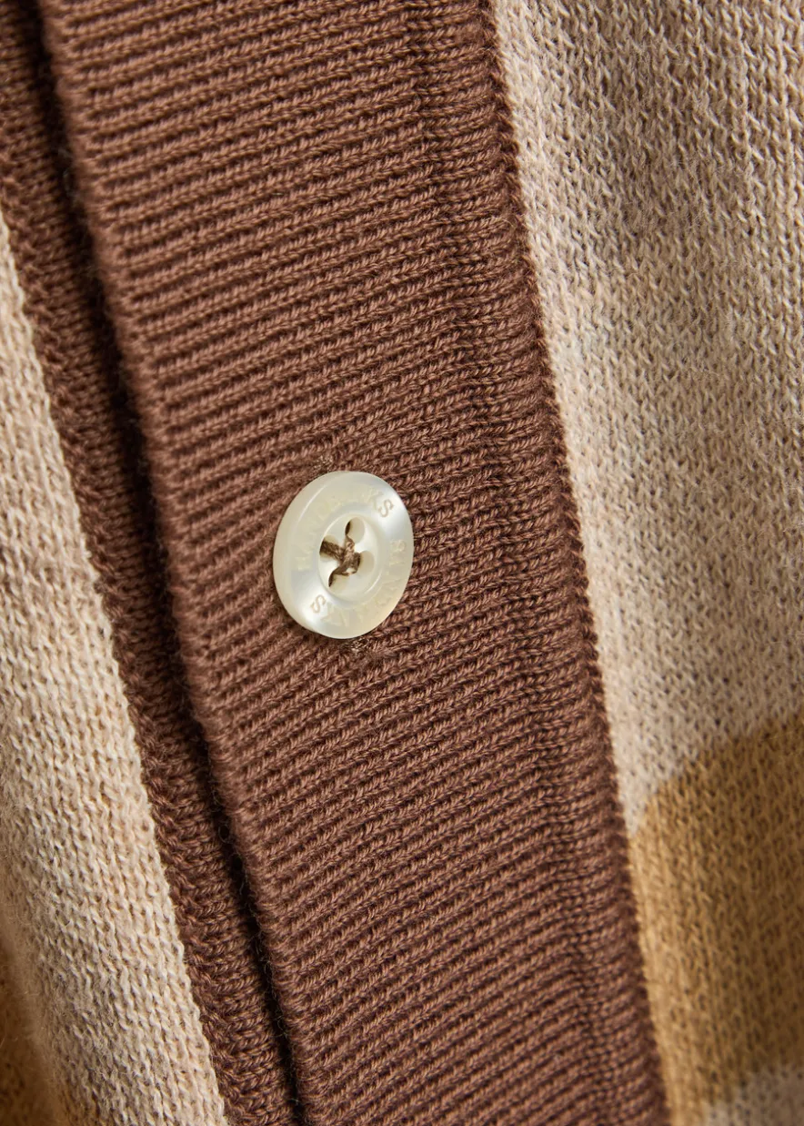 Gradient pattern knit cotton shirt