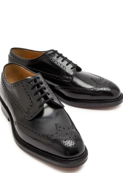Grafton perforated glossed leather Derby shoes