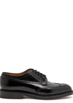 Grafton perforated glossed leather Derby shoes
