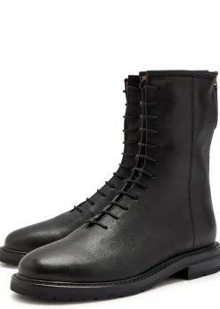 Grained leather ankle boots