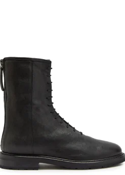 Grained leather ankle boots
