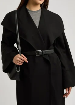Grained leather belt
