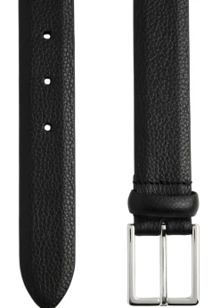 Grained leather belt