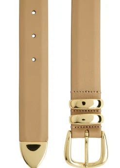 Grained leather belt