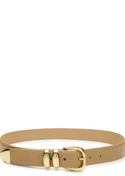 Grained leather belt