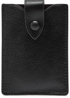Grained leather card holder