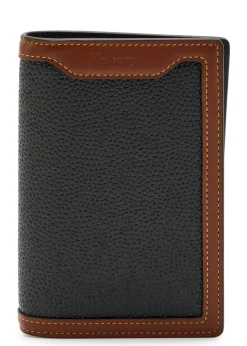 Grained leather passport holder