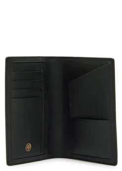 Grained leather passport holder