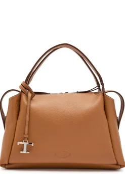 Grained leather top handle bag