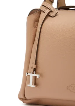 Grained leather top handle bag