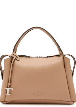 Grained leather top handle bag