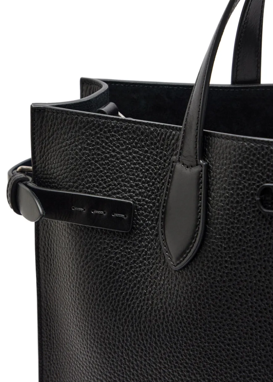 Grained leather tote