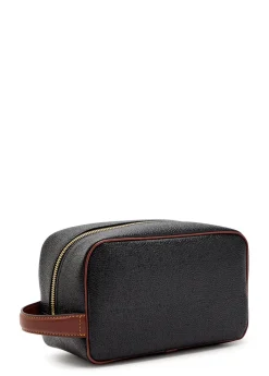 Grained leather washbag