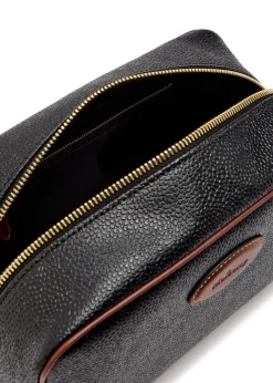 Grained leather washbag