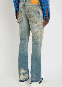 Greased 646 flared-leg jeans