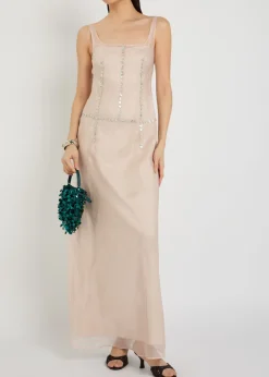 Greta embellished silk-chiffon maxi dress