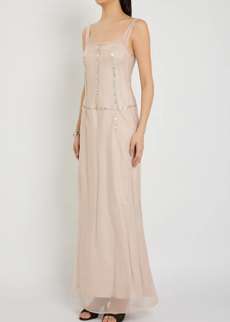 Greta embellished silk-chiffon maxi dress