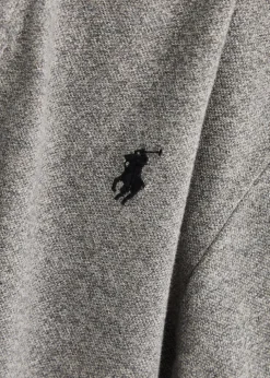Grey slim piqué cotton polo shirt