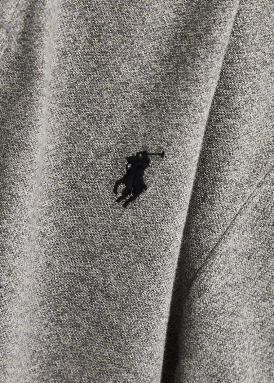Grey slim piqué cotton polo shirt