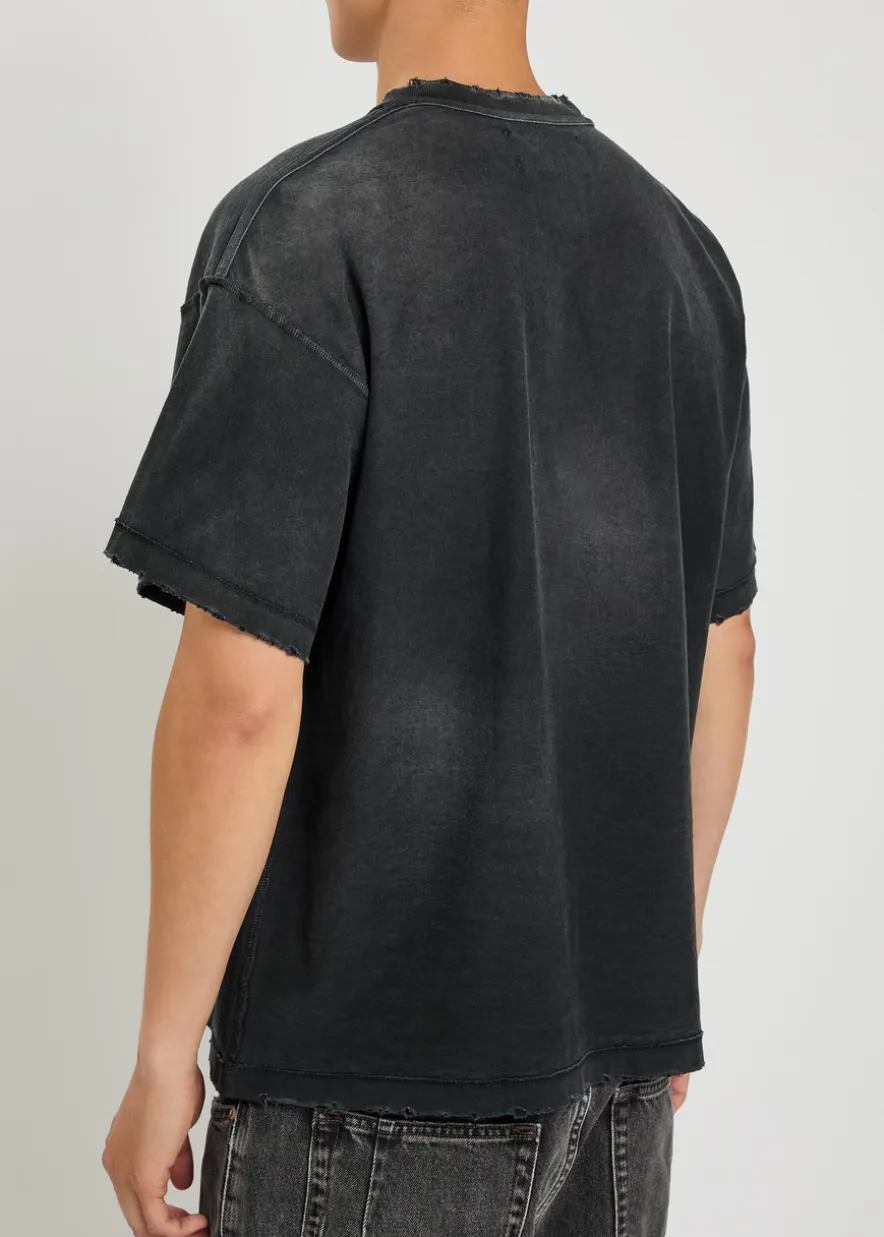 Gridlock embellished distressed cotton T-shirt