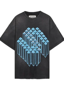 Gridlock embellished distressed cotton T-shirt