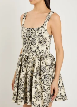 Guinevere Bustier floral-jacquard woven mini dress