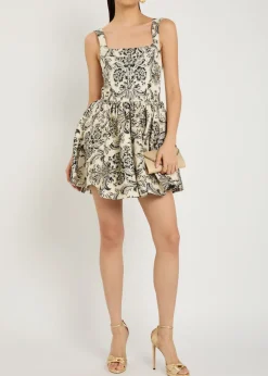 Guinevere Bustier floral-jacquard woven mini dress