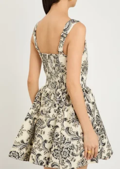 Guinevere Bustier floral-jacquard woven mini dress