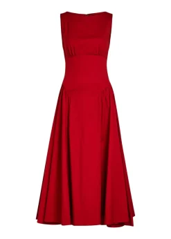 Gwen stretch-cotton poplin midi dress