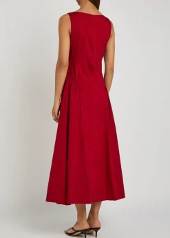 Gwen stretch-cotton poplin midi dress