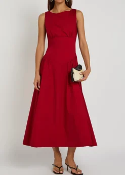 Gwen stretch-cotton poplin midi dress