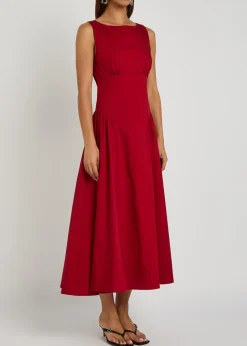 Gwen stretch-cotton poplin midi dress