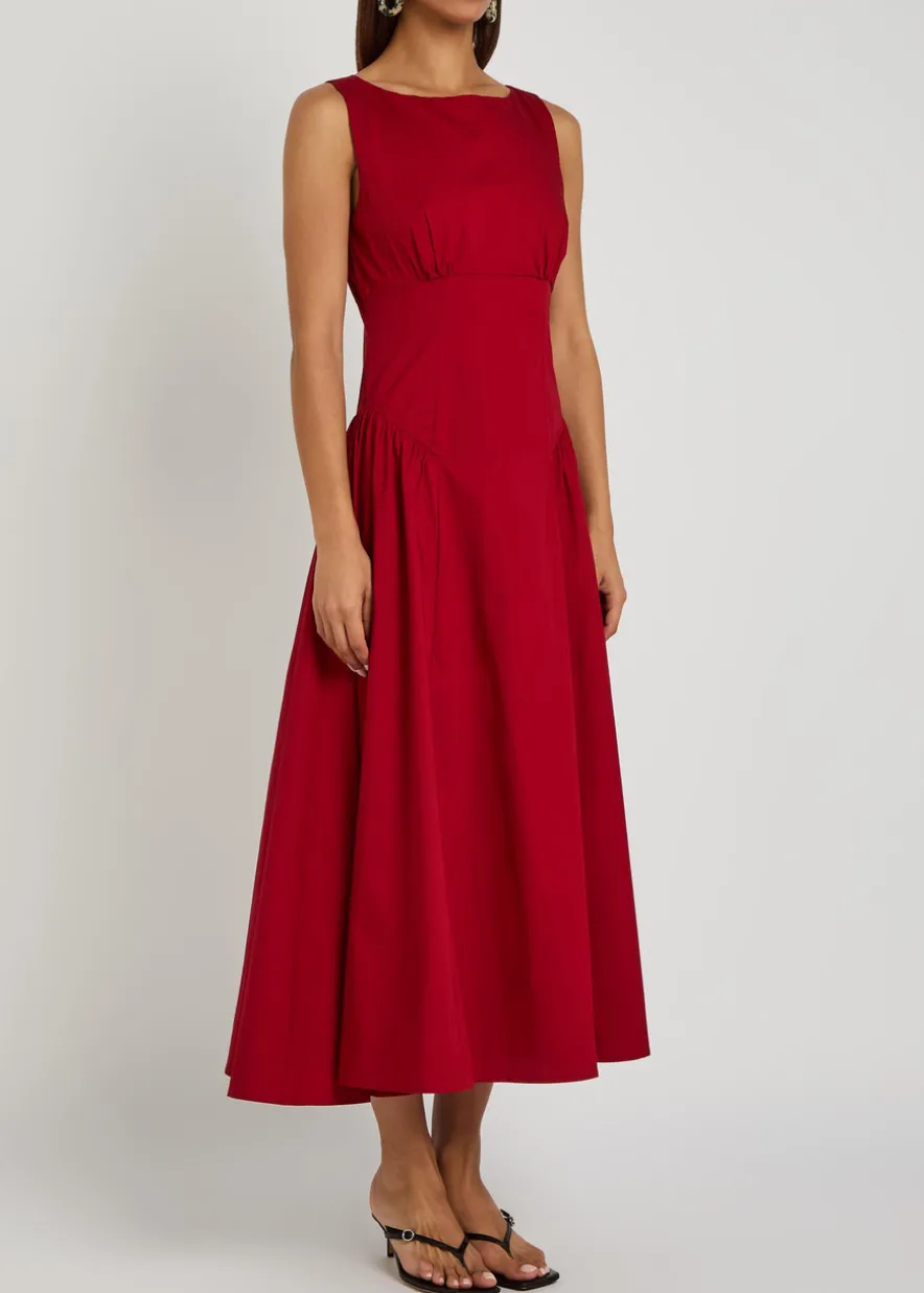 Gwen stretch-cotton poplin midi dress