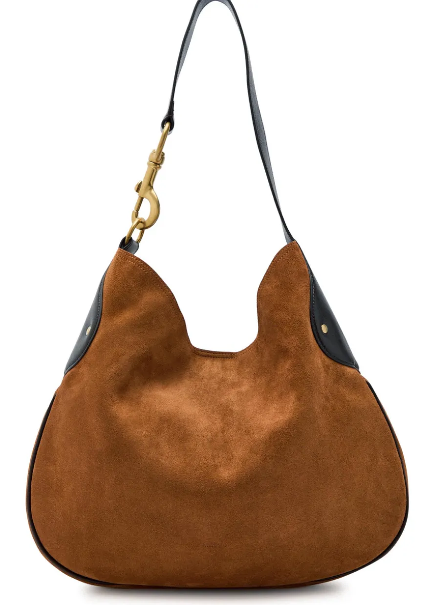 Hackney suede shoulder bag