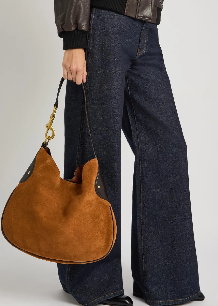 Hackney suede shoulder bag
