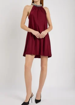 Hadleigh embellished satin mini dress