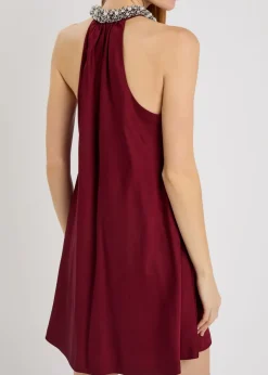 Hadleigh embellished satin mini dress