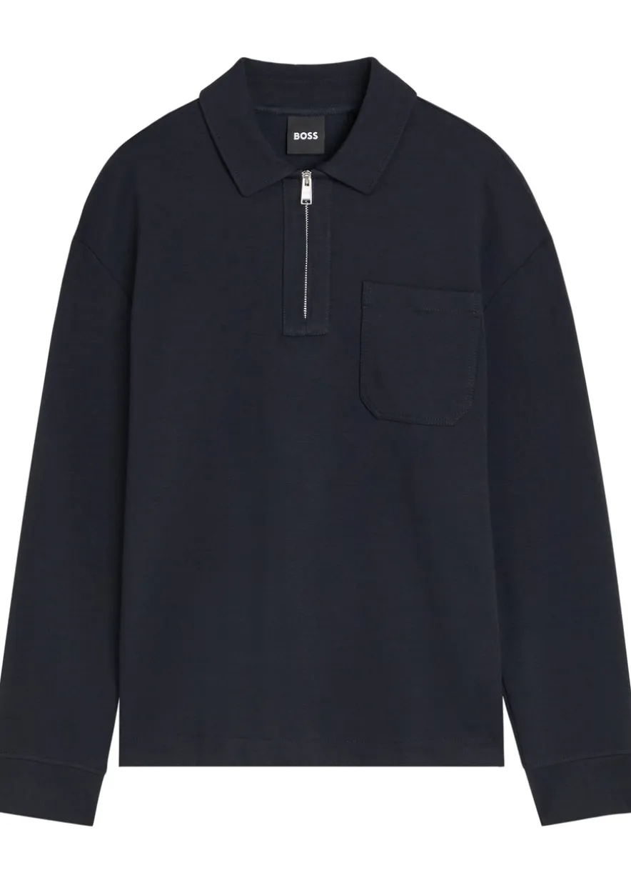 Half-zip cotton-blend sweatshirt