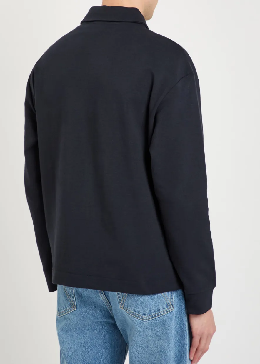 Half-zip cotton-blend sweatshirt