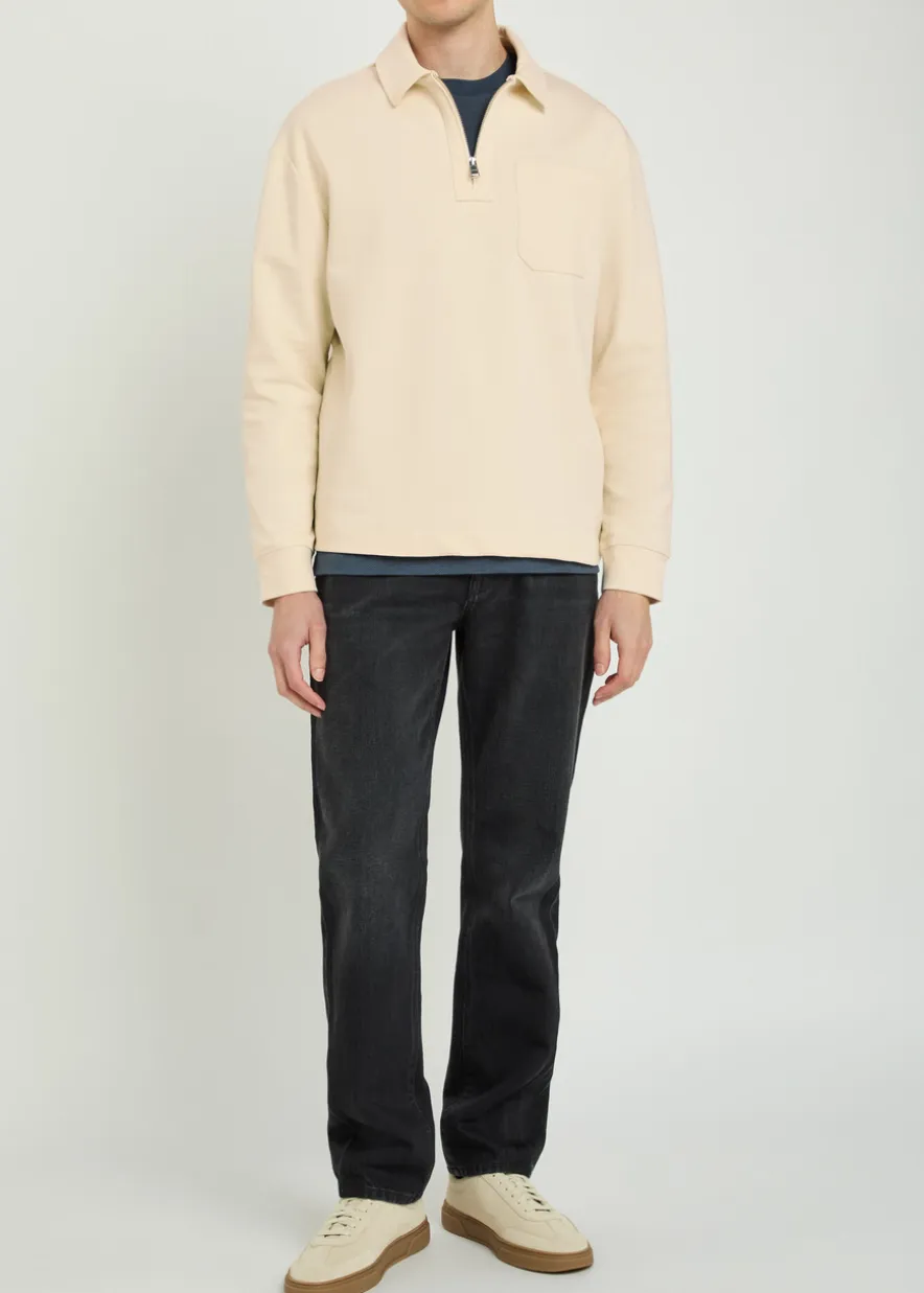 Half-zip cotton-blend sweatshirt