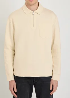 Half-zip cotton-blend sweatshirt