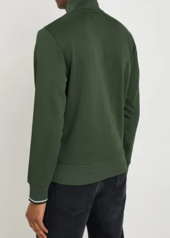 Half-zip logo-embroidered cotton sweatshirt