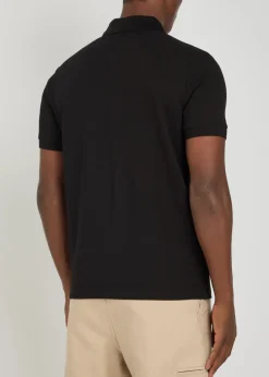 Half-zip piqué cotton shirt