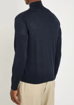 Half-zip wool-blend jumper