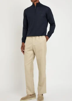 Half-zip wool-blend jumper