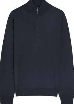 Half-zip wool-blend jumper