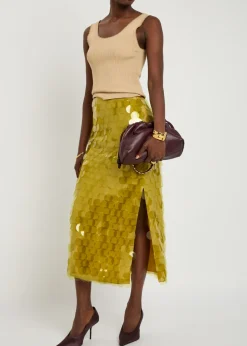 Halin embellished midi mesh skirt